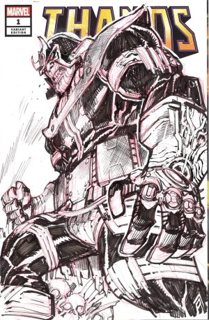 Thanos Sketch Cover by Eric Canete