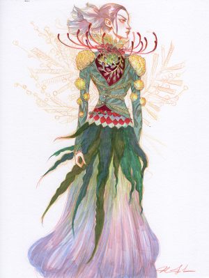 Woman with Flower Jacket by Mindy Lee